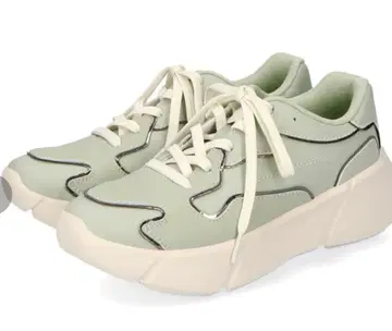 메탈릭 라인 통굽 스니커즈 23cm