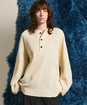 Henry Neck Long Sleeve Waffle T-Shirt