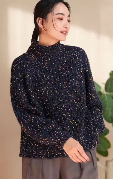 BEAMS HEART 컬러 네프 니트