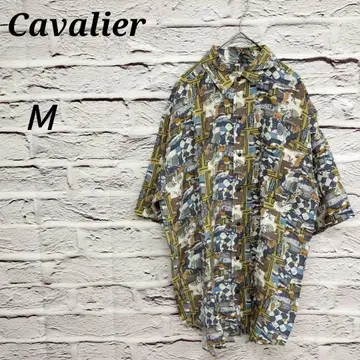 R5177 캐벌리어 [ M ] 반팔 셔츠 올 패턴 실크 오버 사이즈