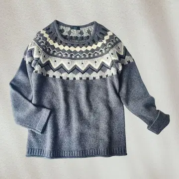 Keith 울 혼방 페어아일 니트 그레이 40