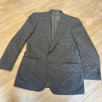 그레이 체크 무늬 테일러드 자켓 남성용