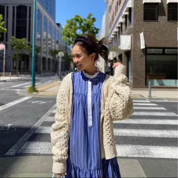 새상품급 rosymonster 우드 버튼 케이블 가디건