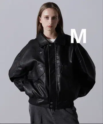 CLEL 빈티지 디자인 인조 가죽 블루종 가죽 자켓 블랙 M 사이즈