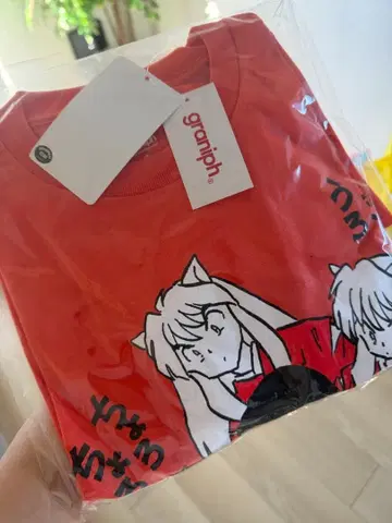 graniph 이누야샤 우로쵸로 T셔츠 빨간색