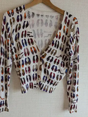 신발 프린트 긴팔 가디건