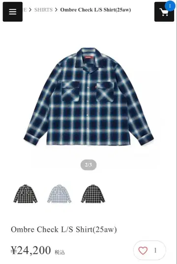 HIDEANDSEE 옴브레 체크 L/S 셔츠