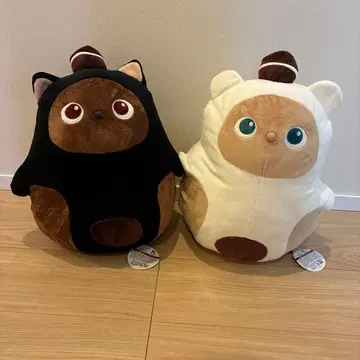 푹신푹신 LOVOT 봉제 인형 BIG 3 화이트 블랙