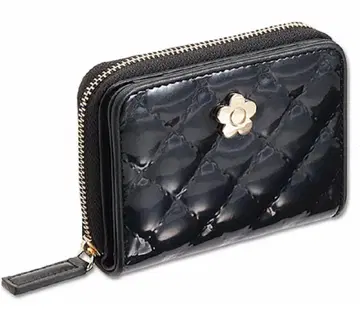 MARY QUANT 마리콴트 에나멜 퀼트 멀티 지갑 블랙