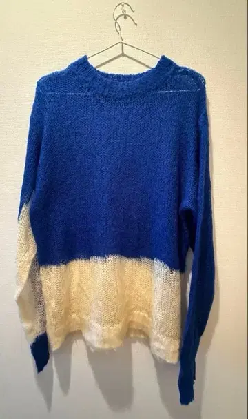 Pamm 니트 파랑 화이트