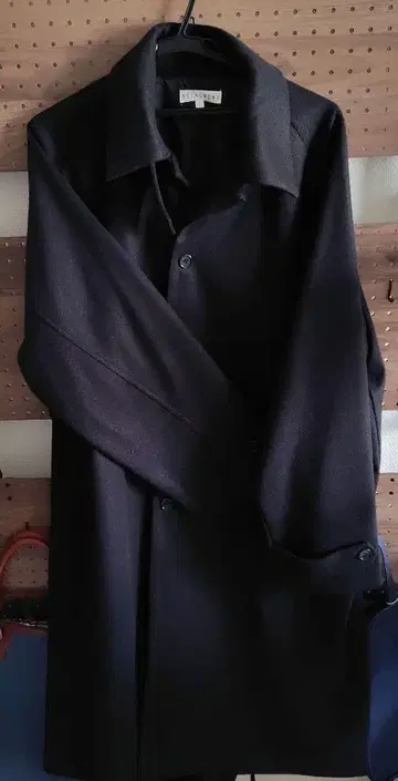 블랙 스텐카라 코트 울 혼방