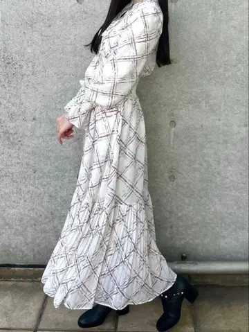 SNIDEL Sustainable 플리츠 체크 원피스 size 0