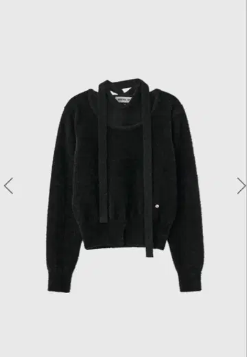 general idea 슬림 머플러 포함 샤기 니트 풀오버