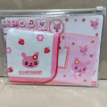 미사용 헤이세이 레트로 SWEET RABBIT 손수건 포함 레터 세트