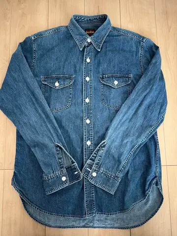 Slap Shot 데님 셔츠 로즈버드