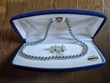 실버 진주 목걸이 귀찌 세트