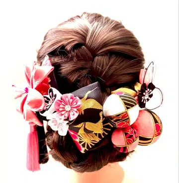 니시진 비단 리본과 츠마미자이쿠 머리 장식 (616)