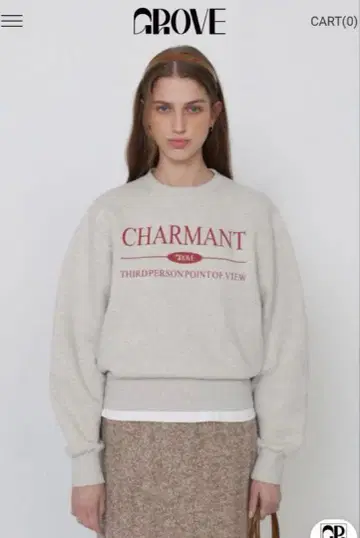 GROVE/프린트 크루넥 맨투맨/한국