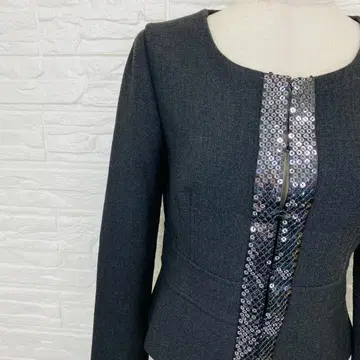 루니 S 노카라 자켓 스팽글 장식 36 [ 1616-39 ]