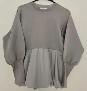 퍼프 슬리브 그레이 스웨터