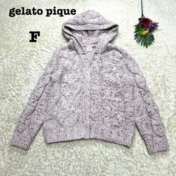 젤라또피케 네프 후드티 집업 케이블 짜임 두꺼운 원단 후드 핑크