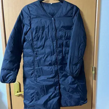 무인양품 다운 포켓터블 노카라 코트