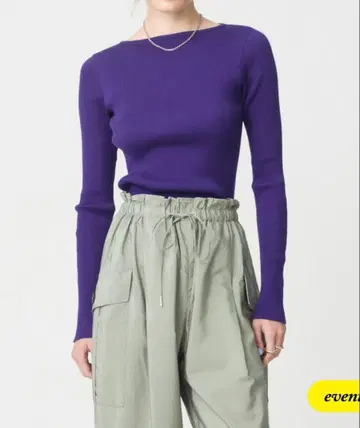 AURALEE 기가 보트넥 퍼플 스웨터 사이즈 0