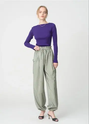 AURALEE 기가 보트넥 퍼플 스웨터 사이즈 0