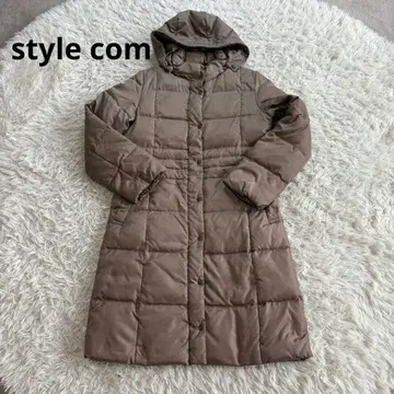 Style com 후드 부착 다운 자켓 브라운