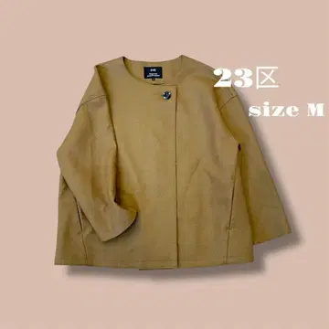 23구 울 100 일본제 노카라 자켓 38 카멜 계열