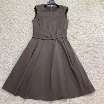 컨디션 최상 FOXY NEWYORK 그로그랭 부케 원피스 40 브라운