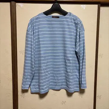 데코이 L 스카이블루와 화이트 스트라이프 티셔츠