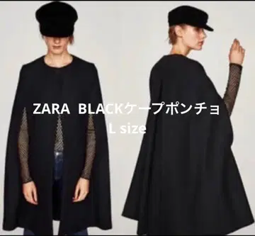 ZARA 케이프 코트 판초 블랙 L size