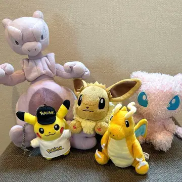 포켓몬 가동 봉제 인형 뮤츠 이브이 망나뇽 뮤우 피카츄