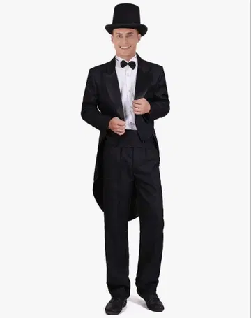 블랙 턱시도와 화이트 베스트 세트 파티 의상