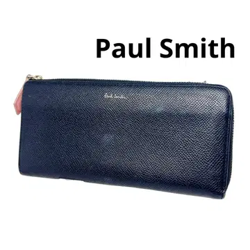 Paul Smith 장지갑 네이비 L자 지퍼 가죽 심플