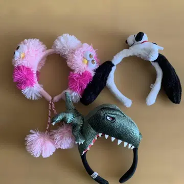 스누피와 공룡 머리띠 세트