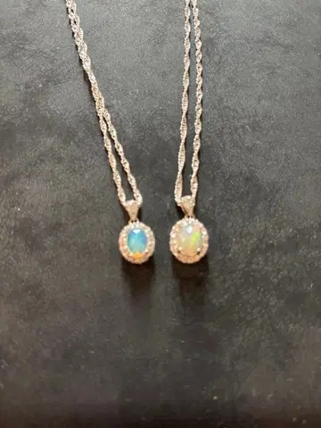 오팔 펜던트 목걸이 2세트