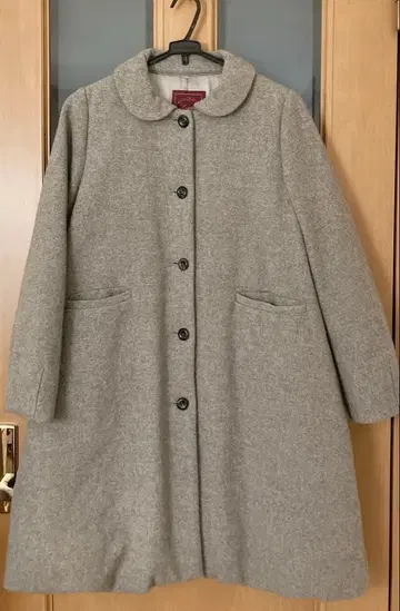 리제타 울 린넨 둥근 카라 다운 코트