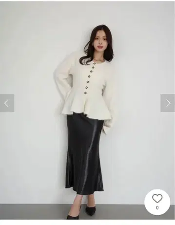 레더라이크 새틴 머메이드 스커트