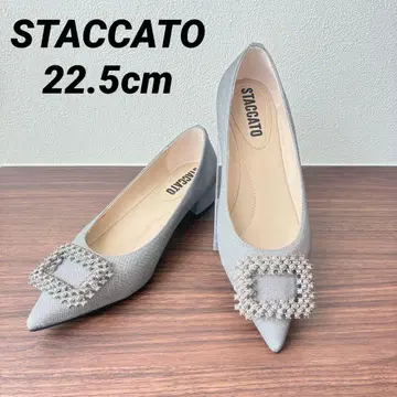 새상품 STACCATO 라나 비쥬 버클 펌프스 실버 22.5cm