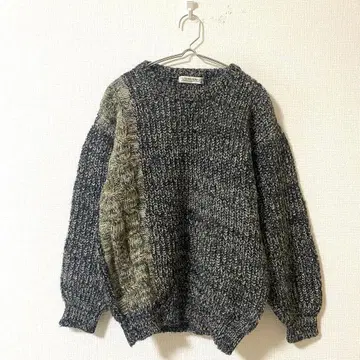 [요크레인] 니트 스웨터 울 혼방 크루넥 긴팔 캐주얼 M