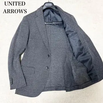 유나이티드 애로우즈 코튼 트위드 테일러드 자켓 그레이 헤링본