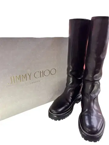 지미추 요미 플랫 롱 부츠 37 블랙