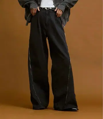 soerte 3way 사이드 지퍼 배기 데님 팬츠 블랙 검정 사이즈 1