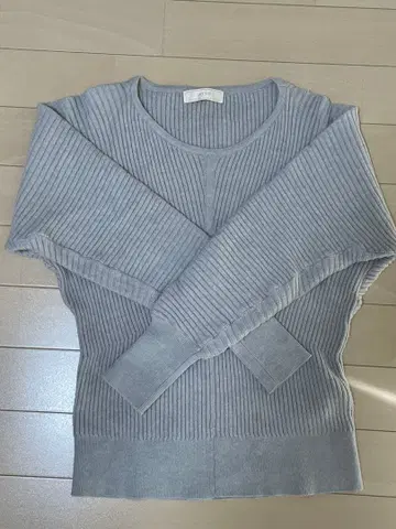 2장 세트 anySIS 리브 니트 긴팔 그레이 브라운