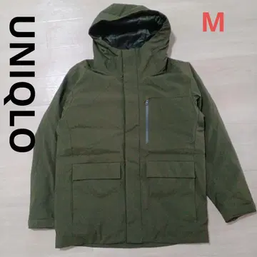 UNIQLO 유니클로 하이브리드 다운 후드티 올리브 M