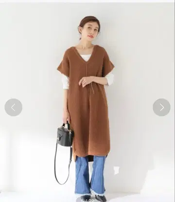 [ CLANE/클라네 ] HANRY NECK 롱 니트 베스트