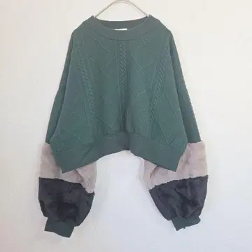 Bliatorm 퍼 슬리브 트레이닝복 그린 L 사이즈