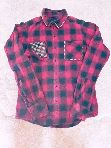 기무라 타쿠야 착용 자크 발가스 스터드 체크 셔츠